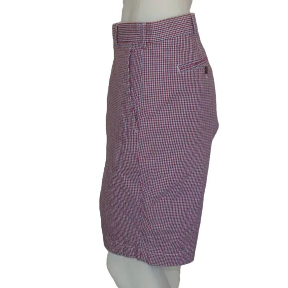 BROOKS BROS Shorts, 38, Blue/red micro plaid, Bermuda/Walking, Zipper, Pockets - Picture 9 of 12